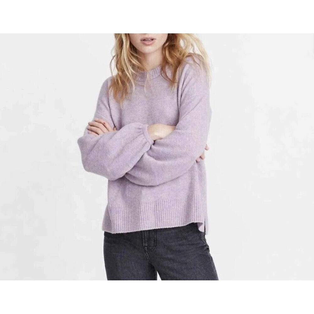 Madewell Payton Pullover Sweater Coziest Yarn in Heather Lilac sz XL